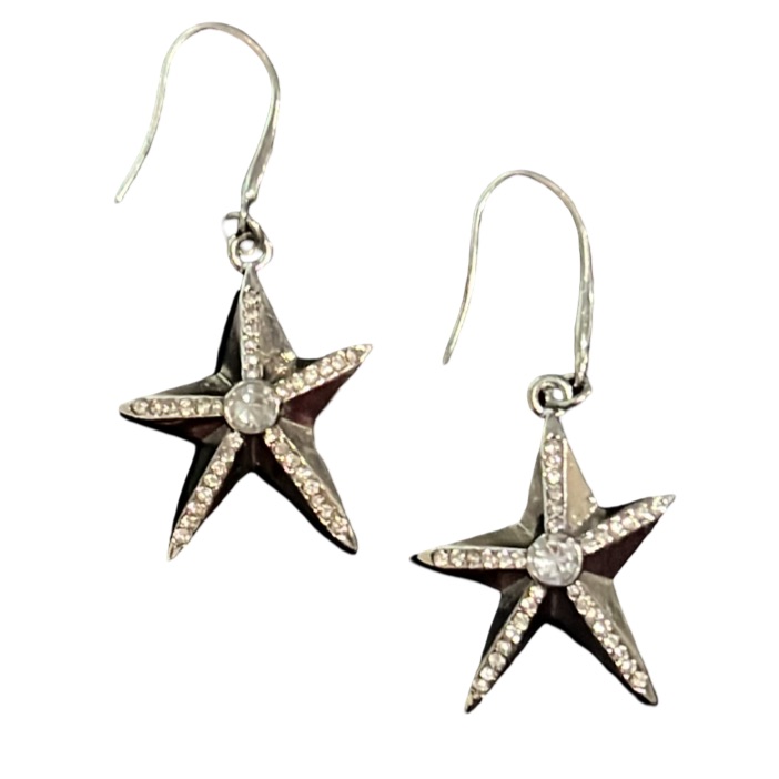 Rebecca Minkoff Silver Plated Swarvoski Star Cosmos Drop Earrings 25$